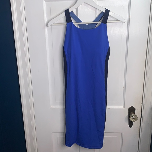 Athleta Blue Colorblock Swim Beach Summer Dress W-715 Sz XS - Picture 4 of 11